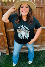 Load image into Gallery viewer, Black Cotton Wild West Graphic Tee