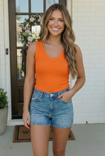 Load image into Gallery viewer, Sun Soaked Days Ribbed Tank in Orange