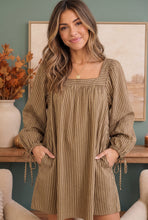 Load image into Gallery viewer, Just Darling Striped Square Neck Mini Dress