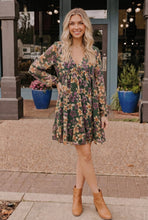 Load image into Gallery viewer, Forest Blooms Long Sleeve Mini Dress