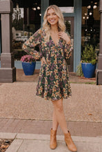 Load image into Gallery viewer, Forest Blooms Long Sleeve Mini Dress