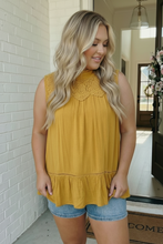 Load image into Gallery viewer, Golden Hour Lace Yoke Babydoll Top