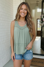 Load image into Gallery viewer, Sage & Sweet Lace Tank Top