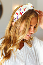 Load image into Gallery viewer, Red White & Blue Gem Cowboy Embellished Top Knot Headband