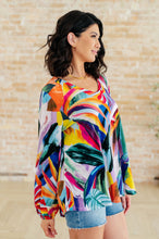 Load image into Gallery viewer, WHITE BIRCH- All Over the World Scoop Neck Blouse