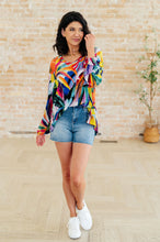 Load image into Gallery viewer, WHITE BIRCH- All Over the World Scoop Neck Blouse