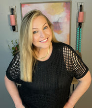 Load image into Gallery viewer, Coastal Dreams Fishnet Top in Black (Reg & Curvy)