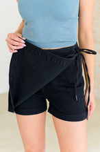 Load image into Gallery viewer, Bentli High Rise Side Tie Denim Skort in Black- JUDY BLUE
