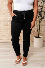 Load image into Gallery viewer, Carmen Double Cuff Joggers in Black- JUDY BLUE