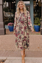 Load image into Gallery viewer, Vintage Rose Garden Floral Midi Dress