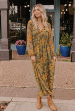 Load image into Gallery viewer, Golden Blooms Floral Maxi Dress