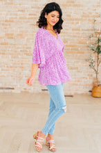 Load image into Gallery viewer, DEAR SCARLETT- Dreamer Peplum Top in Lavender Leopard