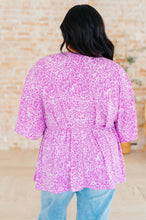 Load image into Gallery viewer, DEAR SCARLETT- Dreamer Peplum Top in Lavender Leopard