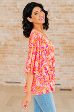 Load image into Gallery viewer, DEAR SCARLETT- Dreamer Peplum Top in Pink Filigree
