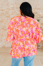Load image into Gallery viewer, DEAR SCARLETT- Dreamer Peplum Top in Pink Filigree