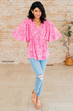 Load image into Gallery viewer, DEAR SCARLETT- Dreamer Peplum Top in Pink Leopard