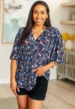 Load image into Gallery viewer, DEAR SCARLETT- Dreamer Top in Black and Periwinkle Paisley