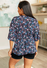 Load image into Gallery viewer, DEAR SCARLETT- Dreamer Top in Black and Periwinkle Paisley