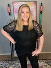 Load image into Gallery viewer, Coastal Dreams Fishnet Top in Black (Reg & Curvy)