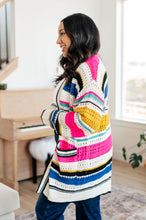 Load image into Gallery viewer, SP24- BIBI-Felt Cute Striped Cardigan (Reg & Curvy)