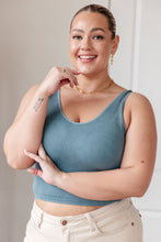 Load image into Gallery viewer, YELETE- Fundamentals Ribbed Seamless Reversible Tank in Vintage Blue
