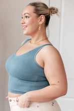 Load image into Gallery viewer, YELETE- Fundamentals Ribbed Seamless Reversible Tank in Vintage Blue