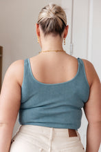 Load image into Gallery viewer, YELETE- Fundamentals Ribbed Seamless Reversible Tank in Vintage Blue