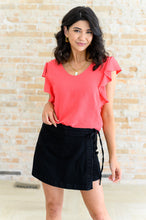 Load image into Gallery viewer, Got Me Cornered V Neck Ruffle Sleeve Top- 111 NORTH