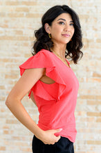 Load image into Gallery viewer, Got Me Cornered V Neck Ruffle Sleeve Top- 111 NORTH