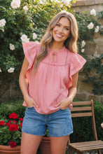 Load image into Gallery viewer, Sweet Strawberry Ruffle Flutter Top