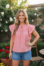 Load image into Gallery viewer, Sweet Strawberry Ruffle Flutter Top