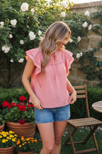 Load image into Gallery viewer, Sweet Strawberry Ruffle Flutter Top