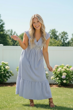 Load image into Gallery viewer, Sunny Days Striped Midi Dress in Blue