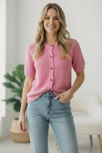 Load image into Gallery viewer, Simply Sweet Button Down Pink Sweater