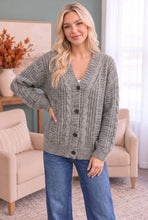 Load image into Gallery viewer, Beach Bonfire Button Down Cardigan in Olive