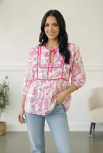 Load image into Gallery viewer, Where is the Garden Party Tie Blouse