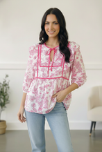 Load image into Gallery viewer, Where is the Garden Party Tie Blouse