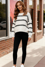 Load image into Gallery viewer, Snowfall Diamonds Black and White Sweater