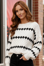 Load image into Gallery viewer, Snowfall Diamonds Black and White Sweater