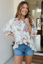 Load image into Gallery viewer, Home for the Weekend Floral Peplum Blouse