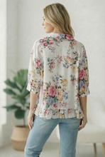 Load image into Gallery viewer, Home for the Weekend Floral Peplum Blouse