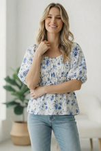 Load image into Gallery viewer, Sunday in Provence Peplum Blouse