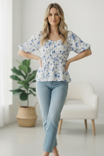 Load image into Gallery viewer, Sunday in Provence Peplum Blouse