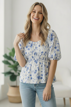 Load image into Gallery viewer, Sunday in Provence Peplum Blouse