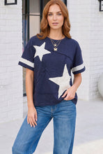 Load image into Gallery viewer, Star Power Navy Varsity Tee