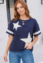 Load image into Gallery viewer, Star Power Navy Varsity Tee