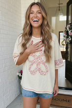 Load image into Gallery viewer, Floral Looped Cream Graphic Tee