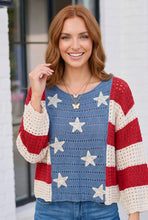 Load image into Gallery viewer, Stars and Stripes Crochet Sweater