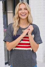 Load image into Gallery viewer, Stars and Stripes Fringe Flag Graphic Tee
