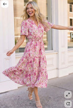Load image into Gallery viewer, A Georgia Dream in Pink Floral Midi Dress